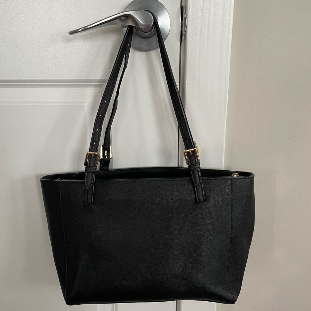 Tory Burch York Buckle Leather Tote Black Large - Picture 3 of 9